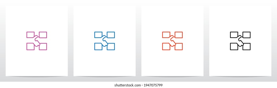 Handshake Outline On Letter Logo Design H