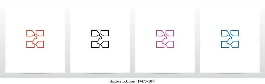 Handshake Outline On Letter Logo Design N