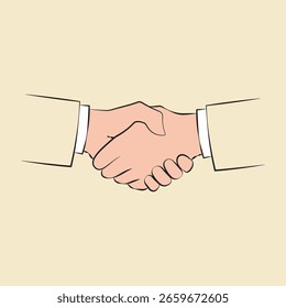 Ilustração do conceito de vetor de contorno de aperto de mão 