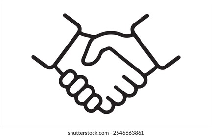handshake outline vector illustration card, flyer, Hand drawn lettering phrase,  Files for Cutting Cricut and Silhouette, EPS 10
