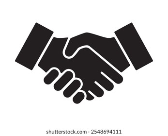 Handshake outline vector illustration on white background