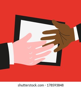 handshake ,partners hands - vector illustration
