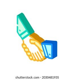 handshake partners isometric icon vector. handshake partners sign. isolated symbol illustration