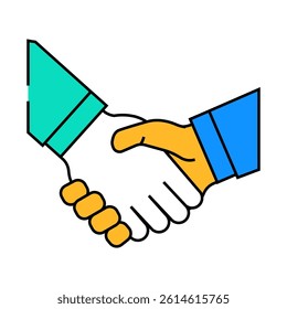 handshake partners line icon vector. handshake partners sign. isolated symbol illustration