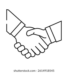handshake partners line icon vector. handshake partners sign. isolated contour symbol black illustration