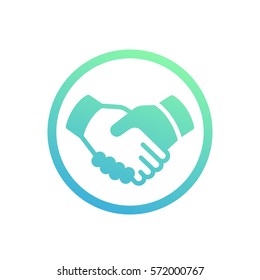 handshake, partnership, deal icon over white