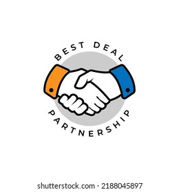 Handshake And Partnership Logo Design Template. Best Deal Logo Design