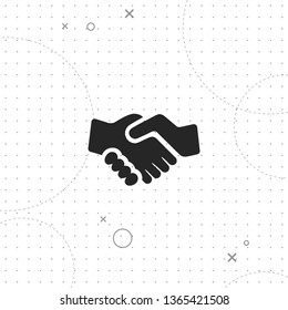 Handshake, partnership, vector best flat icon on texture background , EPS 10