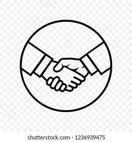 Handshake, Peace, Friendship, or Deal Icon in Line Style Vector