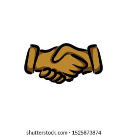 Handshake peace well agreement of Law and Attorney Logo vector icon. For business office, book cover, background decoration vintage silhouette illustration. goverment help people to make fair justice.