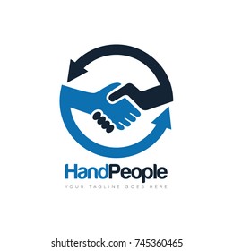 Handshake People Deal Logo Design Template