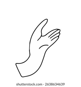 handshake pose, hand pointing. outline hand pose
