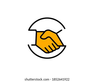 Handshake premium line icon. Simple high quality pictogram. Modern outline style icons. Stroke vector illustration on a white background. 