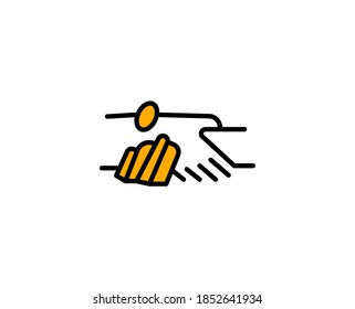 Icono de línea premium de apretón de manos. Pictograma sencillo de alta calidad. Iconos modernos de estilo de contorno. Ilustración vectorial de trazo sobre un fondo blanco. 