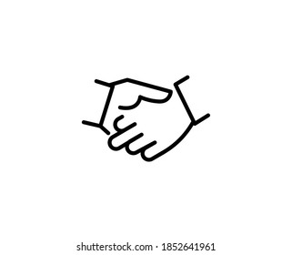 Handshake premium line icon. Simple high quality pictogram. Modern outline style icons. Stroke vector illustration on a white background. 