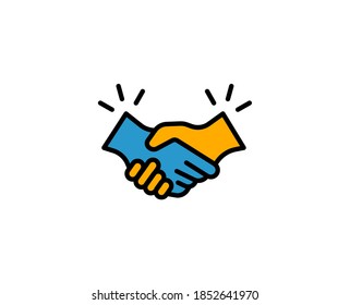 Handshake premium line icon. Simple high quality pictogram. Modern outline style icons. Stroke vector illustration on a white background. 