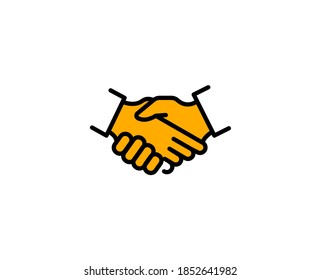 Handshake Premium Line Symbol Einfaches hochwertiges Piktogramm. Moderne Kontursymbole. Schlagt Vektorgrafik auf weißem Hintergrund. 