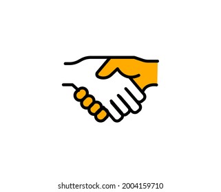 Handshake premium line icon. Simple high quality pictogram. Modern outline style icons. Stroke vector illustration on a white background. 