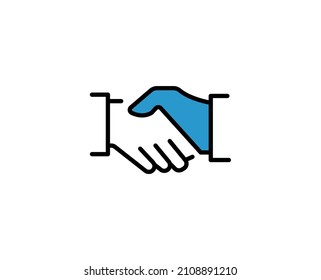 Handshake premium line icon. Simple high quality pictogram. Modern outline style icons. Stroke vector illustration on a white background. 