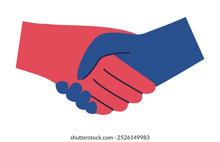 Handshake. Presidential elections. Vote 2024 USA. Vector illustration.