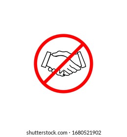 Signo prohibido del apretón de manos. No agite las manos.