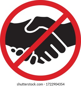Icono de prohibición del apretón de manos. Ilustración del vector EPS10