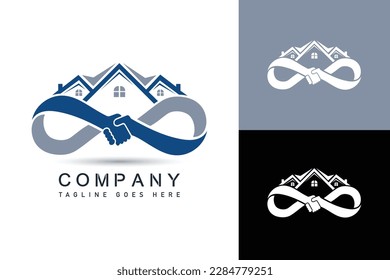 Handshake property vector logo design