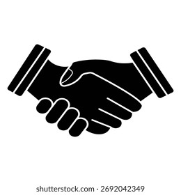 Handshake-Rastergrafik. Ein flaches Illustrationsdesign eines Handshake-Symbols auf weißem Hintergrund