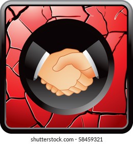 handshake red cracked web button