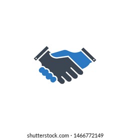 Handshake related vector glyph icon. Isolated on white background. Vector illustration.