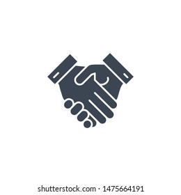 Handshake related vector glyph icon. Isolated on white background. Vector illustration.