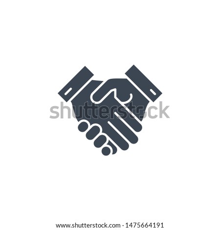 Handshake related vector glyph icon. Isolated on white background. Vector illustration.