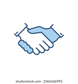 Icono vector relacionado con el apretón de manos. Aislado sobre fondo blanco. Ilustración del vector