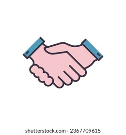 Handshake related vector icon. Isolated on white background. Vector illustration