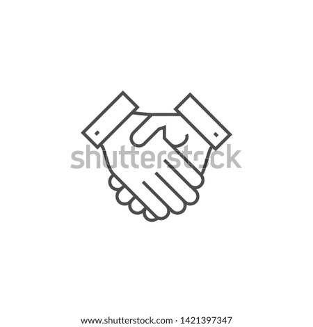Handshake Related Vector Thin Line Icon. Isolated on White Background. Editable Stroke. Vector Illustration.