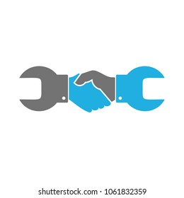 Handshake Repair Logo Icon Design