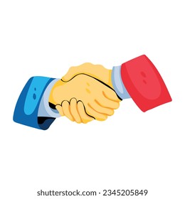 Handshake ritual flat icon design 