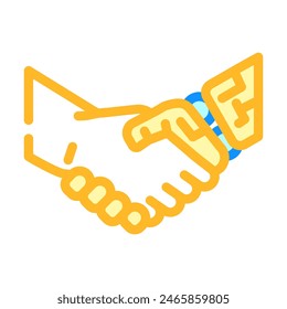 handshake robot hand gesture color icon vector. handshake robot hand gesture sign. isolated symbol illustration