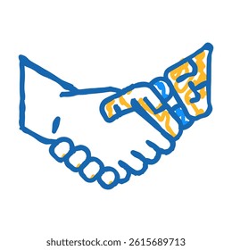 handshake robot hand gesture doodle icon sketch vector. handshake robot hand gesture sign. isolated symbol illustration