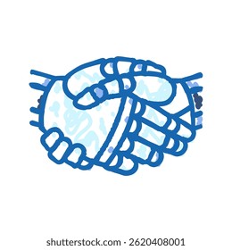 handshake robot hand gesture doodle icon sketch vector. handshake robot hand gesture sign. isolated symbol illustration