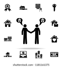 a handshake from the sale of a house icon. Real estate icons universal set for web and mobile
