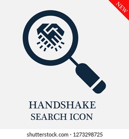 Handshake search icon. Editable Handshake search icon for web or mobile.