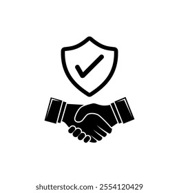 handshake And Security icon, deal icon vector illustration
