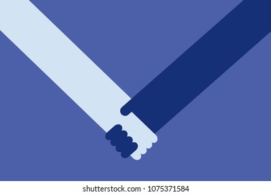 Handshake of the seller and the customer. Flat design. Vector illustration