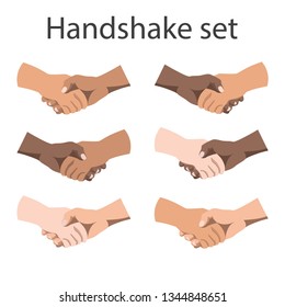Handshake set in realistic style on a white background. EPS10