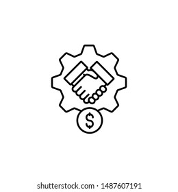 Handshake, setting, money icon. Element of business company icon
