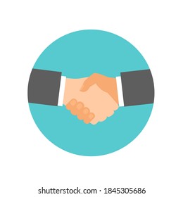 Handshake. Shaking hands business vector illustration, symbol of success business deal or contract, happy partnership or friendship, greeting shake, agreement, casual handshaking agreement concept. 
