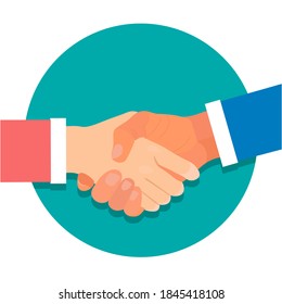 Handshake. Shaking Hands Business Vector Illustration, Symbol Of Success Business Deal Or Contract, Happy Partnership Or Friendship, Greeting Shake, Agreement, Casual Handshaking Agreement Concept. 
