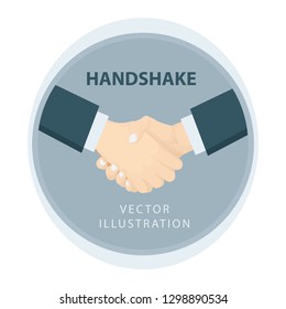 Handshake. Shaking hands vector illustration. Partnership agreement vector symbol isolated on white background.
Handshake agreement, good deal, partnership concepts. 