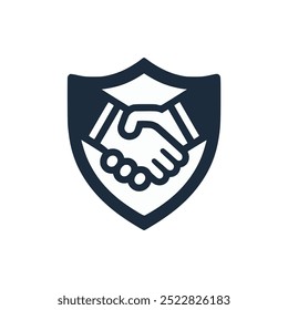 handshake escudo acordo empresa logotipo vetor ilustração modelo design